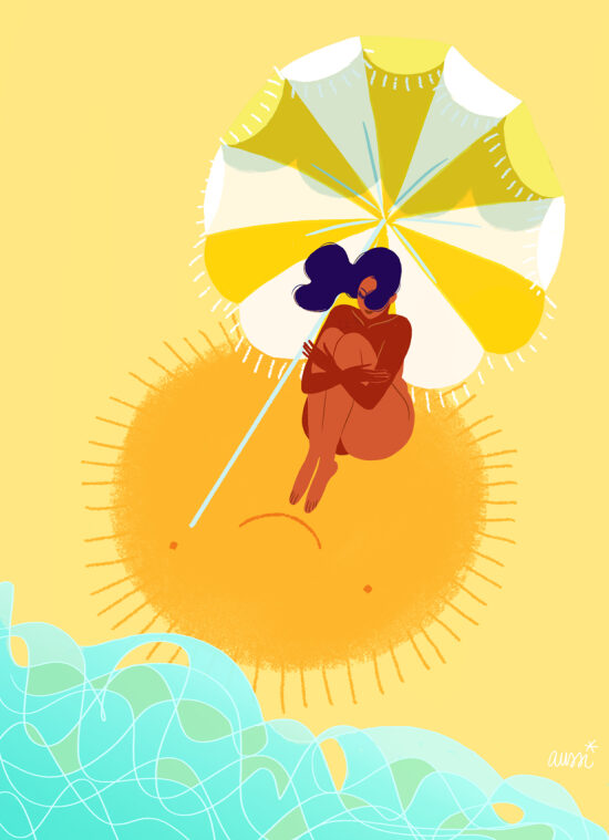 soleil - plage - protection - sourire
